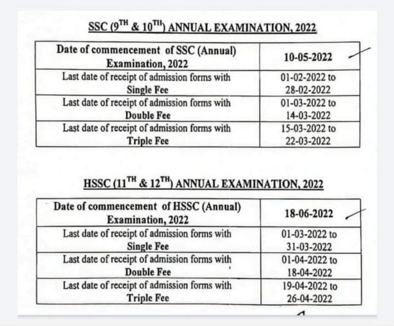 BISE Bahawalpur Board 9th Class Date Sheet 2024
